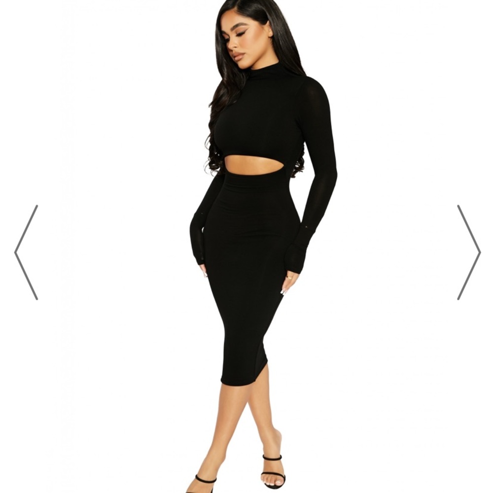 Naked Wardrobe Cut to the Midi Dress